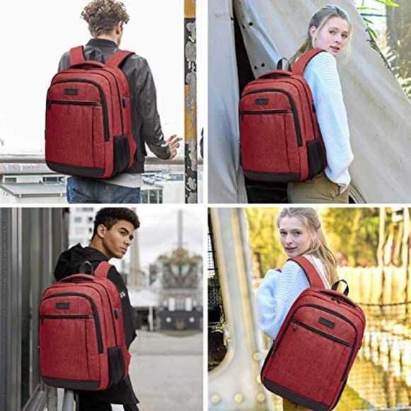 New Multi Use Water Resistant USB Charging Port Backpack w Bonus Sports Bottle - Picture 3 of 8